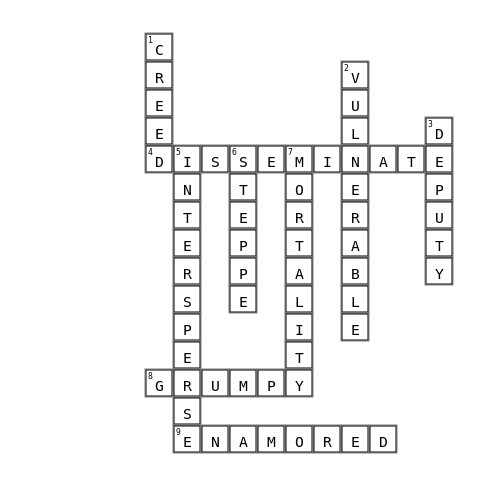 1 Crossword Key Image