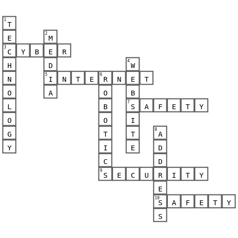 DIGITAL LITERACY Crossword Key Image