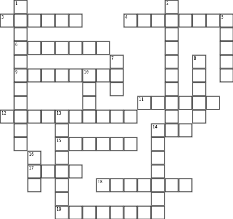 Science Dept. Crossword! Crossword Grid Image