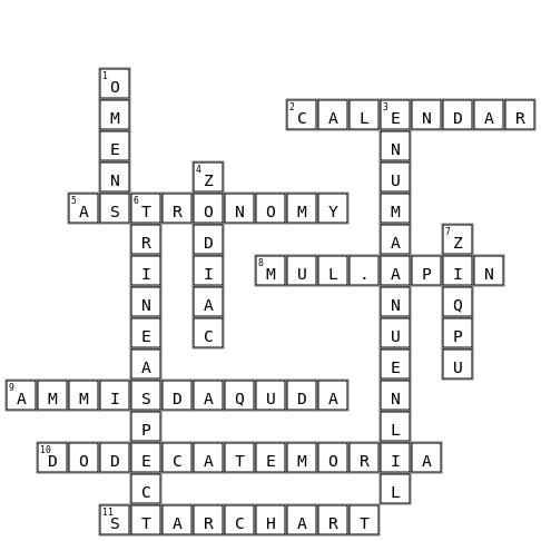 BabylonAstronomy Crossword Key Image