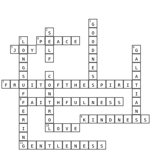 Fruits of the Spirit Crossword Key Image