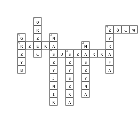 Szumiące Crossword Key Image