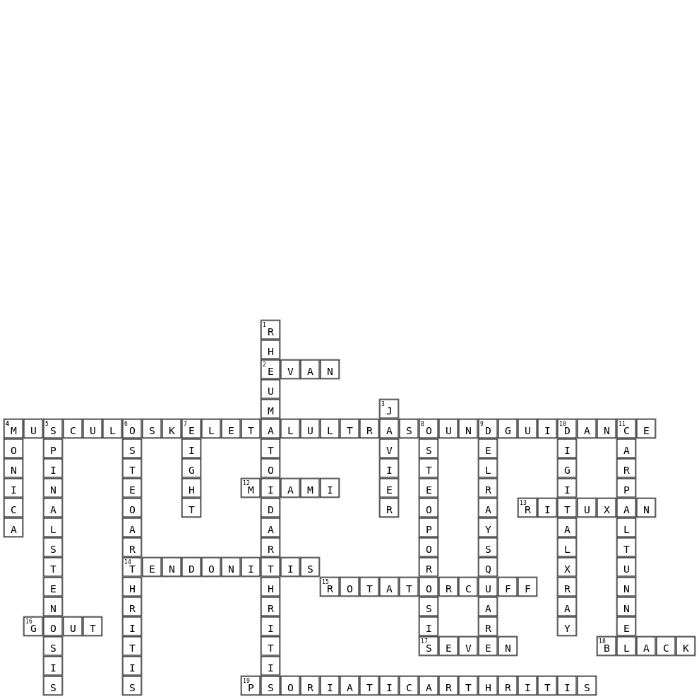 Infusion  Crossword Key Image