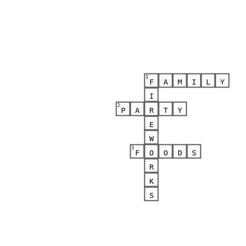 New year's eve Crossword Key Image