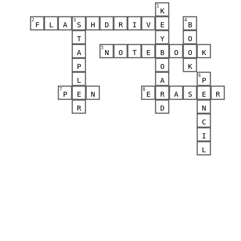 Things Crossword Key Image