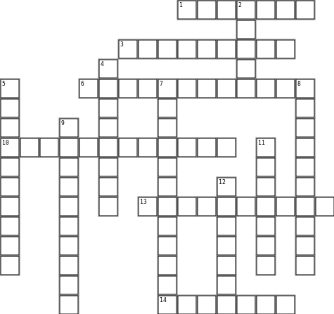 Vocabulary Crossword Crossword Grid Image