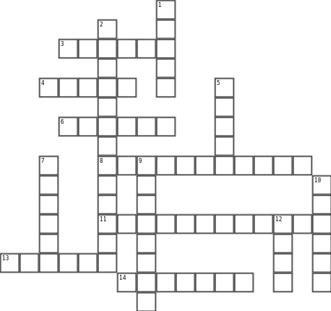 War of Independence  Crossword Grid Image