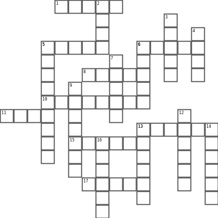 Week 2 review Crossword Grid Image