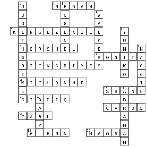 The Walking Dead Puzzle Crossword Key Image