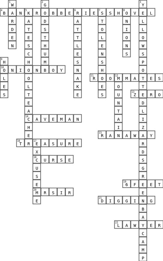 Holes Crossword Key Image