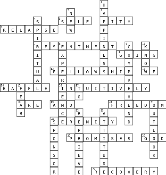 Promises Crossword Key Image