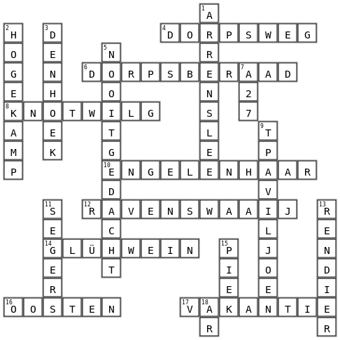 Kerst Crossword Key Image