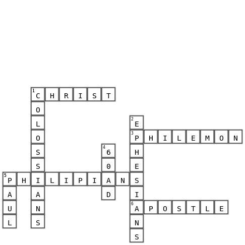 the book of Colossians Crossword Key Image