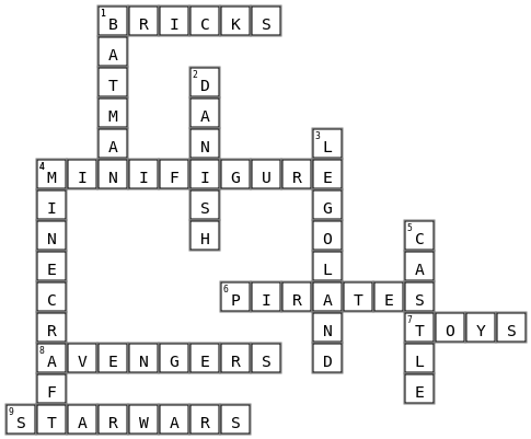Lego Toys Puzzle Crossword Key Image