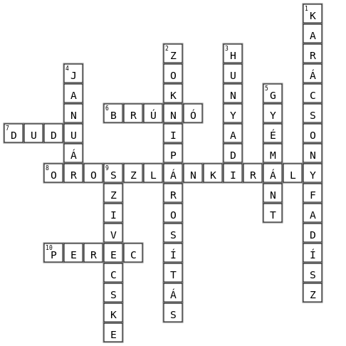 Eskuvo Crossword Key Image