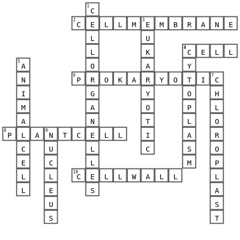 CELLSpuzzle Crossword Key Image