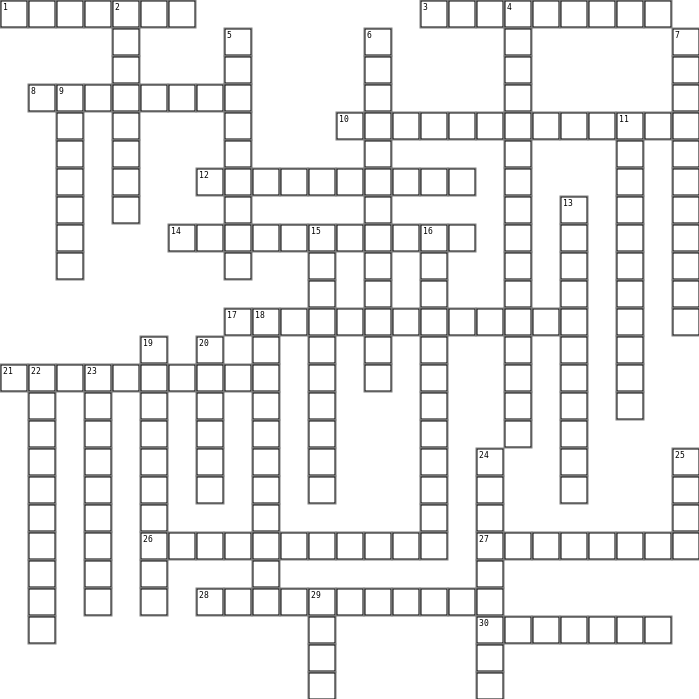 Across Words Crossword Grid Image