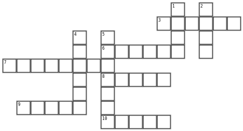 SIngular and Plural nouns Crossword Grid Image