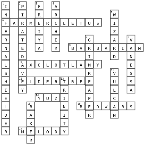 BEDWARS Crossword Key Image