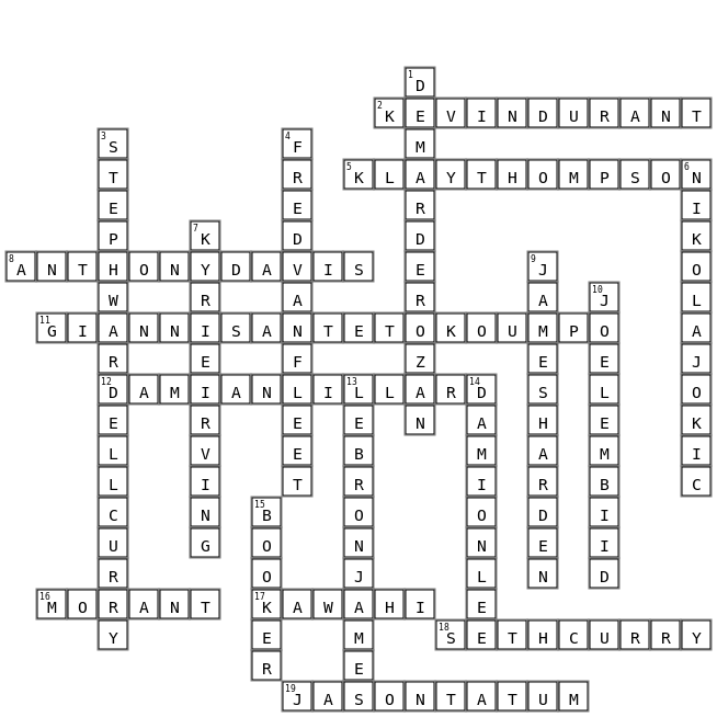 NBA Crossword Key Image