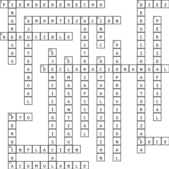 perdidas Crossword Key Image