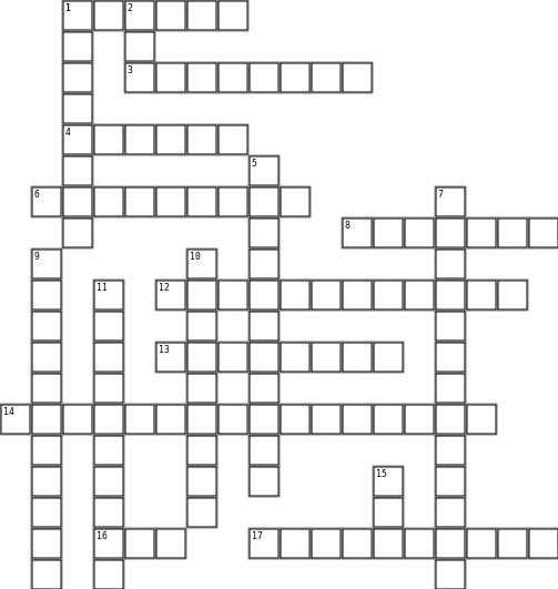 Holiday Lesson Crossword Grid Image