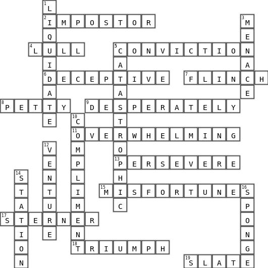 Unit 1 Never give in, never, never, never Crossword Key Image