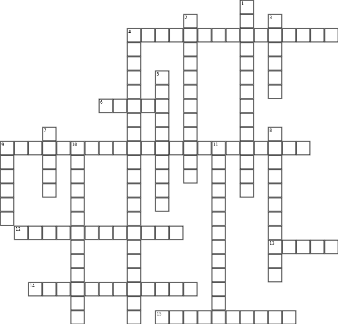 Complement to the Classics Activity  Crossword Grid Image