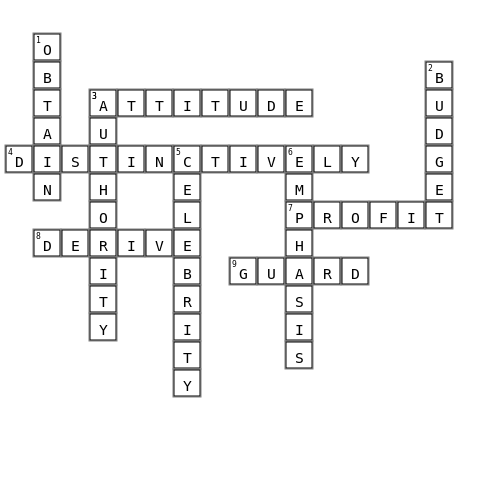 u4crossword预备班  Crossword Key Image