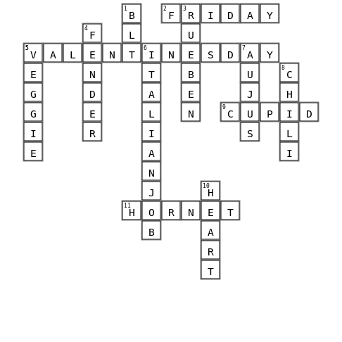 For the Love of a Sandwich Crossword Key Image