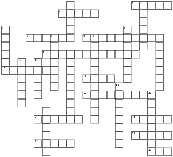 Byron Easter Crossword Grid Image