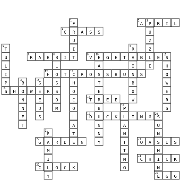 Byron Easter Crossword Key Image