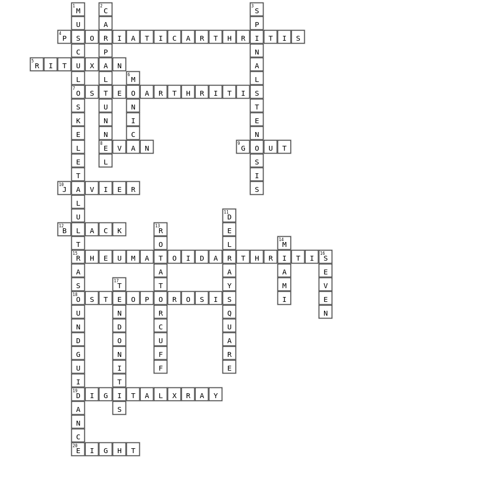 Infusion Crossword Key Image