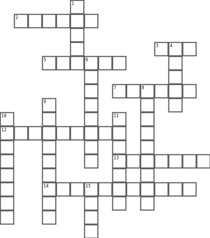 First grade vocab Crossword Grid Image