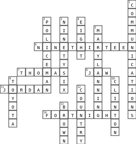 Amazing Race Puzzle BEN 2021 Crossword Key Image