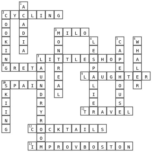 Fun Crossword Key Image