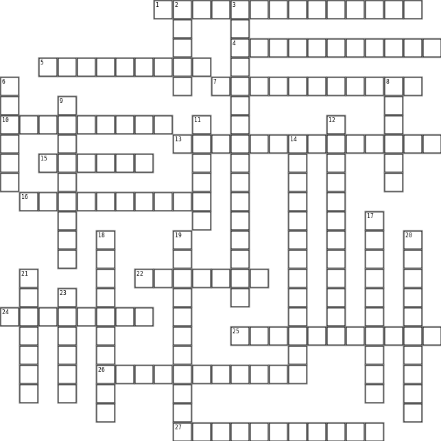 CFLM - FINAL EXAMINATION - YECLA Crossword Grid Image