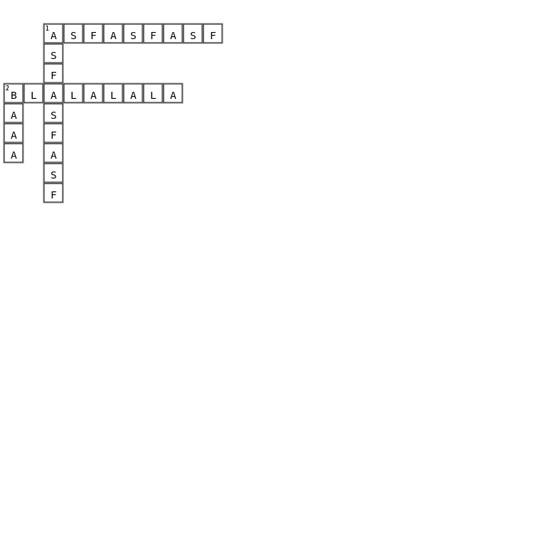 123 Crossword Key Image