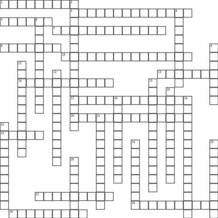 CFLM 1 FINAL EXAMINATION Crossword Grid Image