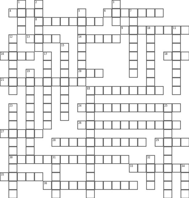 Film Techniques Crossword Crossword Grid Image