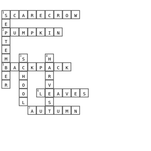 Autumn  Crossword Key Image