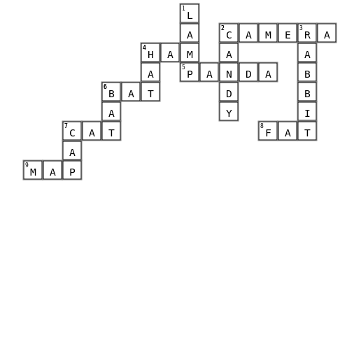LetterA Crossword Key Image