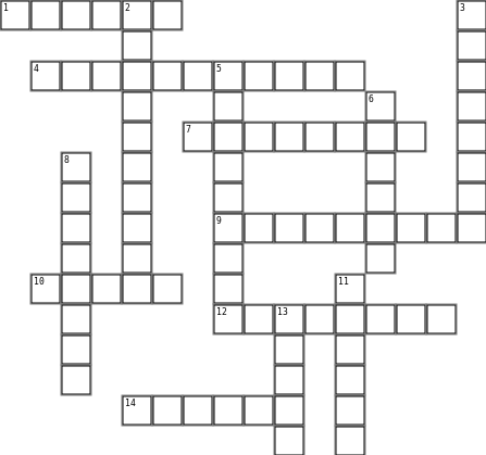 Theatre Crossword Crossword Grid Image