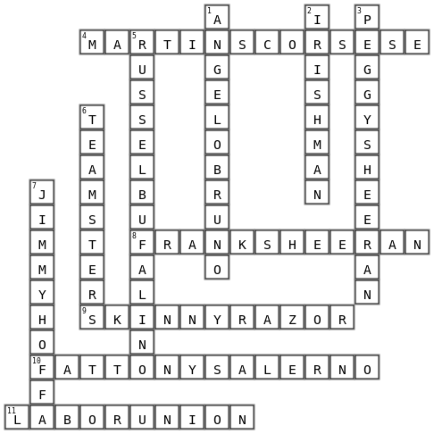 The Irishman Movie Puzzle Crossword Key Image