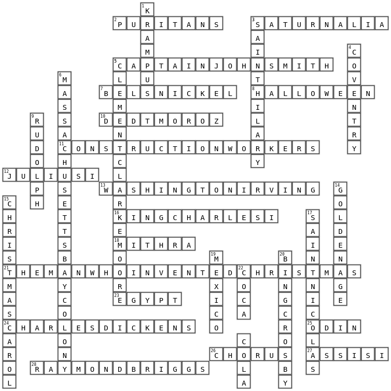 Christmas Vol. 2 Puzzel Crossword Key Image