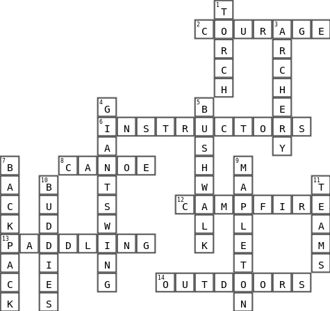 camp crossword Crossword Key Image