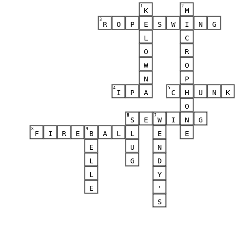 Christine Crossword Key Image