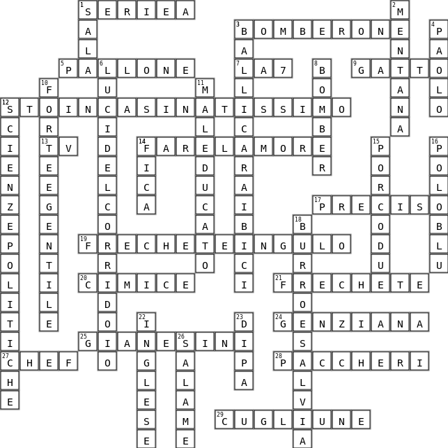 Davide Crossword Key Image