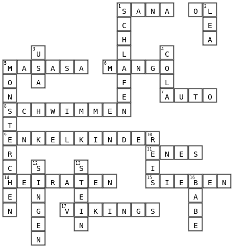 Monsterchen‘s Mamis Crossword Key Image