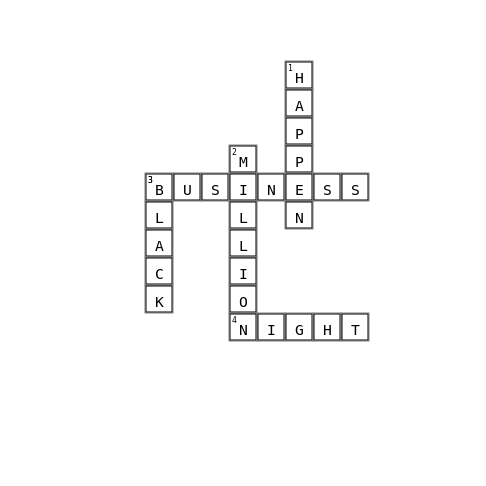 jigsaw Crossword Key Image